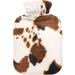 1L Animal Fur Hot Water Bottle - Black & Brown Texture for Neck & Shoulder Pain Relief | Heat & Cold Therapy - Buy Online on GoSupps.com