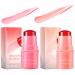 Makeup Lip Tint Milk Jelly Tint Milk Jelly Blush Stick Sheer Lip and Cheek Tint for Natural Long-Lasting Matte Moisturizing(Red+Pink)