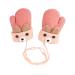 iEasey Cute Bear Baby Toddler Winter Warm Mittens On String Kids Cold Weather Fleece Knit Gloves Ski Snow Insualted Gloves for Baby Girls Boys 0-3 Years Gift Bear-Pink #A Light Pink