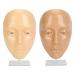 Silicone Face Eyes Makeup Face Makeup Practice Face 2 Set Easy Cleaning for Beginners for Eyelash (Yellow Wheat Face)