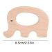 5Pcs Natural Beech Wood Baby Teether Rings - BPA-Free Cute Animal Shapes for Infants Teething (Elephant) - Buy Online on GoSupps.com