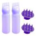 Root Comb Applicator Bottle with Scalp Massager Shampoo Brush Hair Dye and Scalp Treatment Tools(Purple)