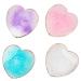Tinsow 4 Pcs Resin Stone Nail Art Palette  Nail Polish Cosmetic Palette Golden Edge Pigment Mixing Plate Paint Drawing Color Dish Manicure Nail DIY Tool (Heart)