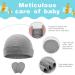 Aolso Newborn Baby Hats Mittens Set - 2pc Caps & 2 Pairs Gloves for 0-6 Months Grey - Buy Online on GoSupps.com