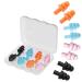 4 Pairs Sleep Earplugs Noise Cancelling Silicone Earplug for Swimming Snoring Concerts Shooting Airplanes(Black Light Blue Orange Pink)