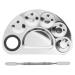 Sewroro Palette de Maquillage en Acier Inoxydable Spatule M tallique Plateau de M lange Demi-Cercle Portable pour Nail Art Salon de Beaut et Usage Voyage Outil Professionnel pour