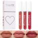 INVILKSTAR 3 Pcs Matte Liquid Lipstick Makeup Set  Matte liquid Long-Lasting Wear Non-Stick Cup Not Fade Waterproof Lip Gloss (11)
