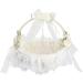 White Wedding Flower Basket Easy Carry Lightweight Wedding Flower Girl Basket for Photography - Buy Online on GoSupps.com