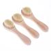 Face Cleansing Brush for Facial Exfoliation Natural Bristles Brush For Dry Brushing - Set of 3 Pack Wooden Handle Skin Cleaning Scrubbers for Men and Women