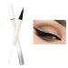 Double-Head Liquid Eyeliner Pen Ultra-Fine Tip Multichrome Eyeliner Waterproof Smudge-proof Pigmented Graphic Liners Metallic High-Pigmented Colored Makeup Glitter Pen for Eye Liner Eyeshadow 1PC 03#-Grey