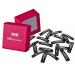 HAARallerliebst hair clips rectangular small (20 pieces | black | 3.9 cm) including box for storage (box color: pink)