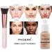 PHOERA Full Coverage Foundation Set with Primer, Powder, and Concealer - Includes Kabuki Brushes and Makeup Sponges (102 Nude + 104 Buff Beige) - Buy Online on GoSupps.com