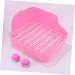 Sosoport Hamster Rabbit Square Toilet Bowl Rabbit Bedding Bunny Potty Small Animal Litter Tray Ferret Pink - Buy Online on GoSupps.com