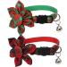 Lamphyface Christmas Cat Collar Breakaway with Removable Bandana and Bell for Kitty Adjustable Safety Plaid Flower