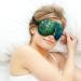 Watercolor Green Peacock Sleep Mask - Adjustable Eye Cover for Men and Women - Blocks Light for Night Travel and Nap - Buy Online on GoSupps.com