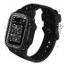 Waterproof Case for Apple Watch 44mm Series 4/5/6/SE, with Silicone Apple Watch Band/Drop-Proof-Shockproof Impact Resistant iWatch 44mm Case(Black)