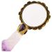 AMOYSTONE Purple Handheld Mirrors Mini Makeup Mirror with Plated Tourmaline Handle Decorative Girls Makeup Mirrors Gift for Mom Amethyst