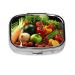 Fresh Vegetables Fruits Printing 2 Compartment Small Pill Case Cute Small Pill Box Purse Pill Boxs Travel Pill Organizer for Pocket Purse and Travel Gifts