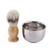 Wallfire Men's Shaving Brush Stand with Nylon Bristles & Stainless Steel Bowl | Premium Shaving Tool for Men - Buy Online on GoSupps.com