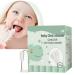 Generous 60/102 pieces baby tongue cleaner baby mouth cleaner baby toothbrush disposable mouth cleaning soft gauze gum shearer with paper handle for newborn oral care 102 pieces + silicone fingerlings