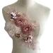 ESH7 3D Beaded Pearl Flower Fabric Lace Applique, Floral Embroidered Patches Wedding Dress Handmade Sewing Tool for Clothes
