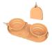 Tokayife foldable dog bowl travel dog foldable 2-in-1 water bowl and food bowl with carabiners for indoor and outdoor area (double bowl orange) double bowl orange