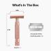 Women's Double Edge Safety Razor - Rose Gold Portable & Reusable Smooth Closed Shave Includes 10 Blades - Perfect for Travel - Buy Online on GoSupps.com