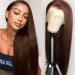 Hermosa 13x4 Brown Lace Front Wigs Human Hair with Baby Hair 180 Density Straight Lace Frontal Human Hair Wigs Pre Plucked Hairline 4# Brown Color 22 Inch 22 Inch (Pack of 1) #4 Brown