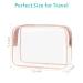 TSA Approved Clear Toiletry Bag 3 Pack - Rose Gold Quart Size Makeup Bags for Travel - Buy Online on GoSupps.com