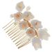 Angoily Flower Comb Floral Bridal Headpiece Floral Hair Clip Bridal Hair Comb Prom Headpiece Artificial Flower Hairpins Bridal Accessories Accesorios Para Beach Alloy Crystal Wig Bride