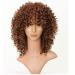 BGHJUE Wig Adult Brown African Curly Hair Synthetic Gray Short Hair Wig Blend Human Hair Left Side Parting Pixie Cut Wigs For Women