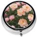 Peonies Printed Mini Round Pill Box | 3 Compartment Travel Pill Organizer | Portable Medicine Case for Home & Office - Buy Online on GoSupps.com