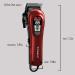 Professional Cordless & Corded Hair Clippers for Men - Rechargeable Hair Trimmer Kit for Grooming & Hair Cutting (Red - Buy Online on GoSupps.com