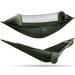 G4Free Large Camping Hammock with Mosquito Net 2 Person Pop-up Parachute Lightweight Hanging Hammocks Tree Straps Swing Hammock Bed for Outdoor Backpacking Backyard Hiking Army Green