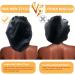 2PCS Large Satin Bonnet Set for Sleeping | Silk Hair Wrap Sleep Cap - Black & Hunter Green | Elastic Band | Big Bonnets for Black Women Hair Care - Buy Online on GoSupps.com