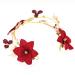 Red Butterfly Headband with Pearl Gold Bridal Tiara | Rhinestone Hair Garland Wreath for Weddings & Parties - International Shipping - Buy Online on GoSupps.com