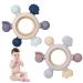 Bite ring for babies 2 pieces of bite ring baby bite ring toys made of silicone and wooden rings bite ring made of silicone bpa-free dental aid Nursing accessories for 3 months