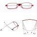 Cokobin Foldable Reading Glasses +3.5 - Stainless Steel Anti-Blue Light Aid with Hard Shell Case for Women & Men - Red - Buy Online on GoSupps.com