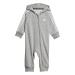 adidas Unisex Essentials 3-stripes French Terry Bodysuit Kids Overall 6-9 Months medium grey heather/white