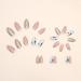 JUSTOTRY 24 Pcs Short Marble Stiletto False Nails - Nude French Glitter Press On Nails with Nail Glue - Trendy Almond Stick On Nails for Women - Buy Online on GoSupps.com