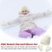 XYIYI Newborn Baby Winter Beanie Hat Mitten Set | Warm Knitted Hat Glove Set for Boys Girls 3-18 Months - White - Buy Online on GoSupps.com