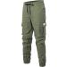 Elegancity Men's Cargo Trousers - Casual Jogger Work Pants with Drawstring Waist and Pockets (40, A-Green) - Buy Online on GoSupps.com