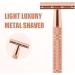 Premium Safety Razor - Reusable Double Edge Metal Shaver for Men & Women | Anti-Slip Long Handle | Perfect for Travel - Buy Online on GoSupps.com