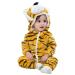 COOKY.D Baby Hooded Rompers Infant Winter Flannel Jumpsuit Pajamas 2-36 Months 12-18 Months Tiger