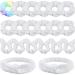 Venust White hair tie scrunching for batik DIY cotton loop hair tie head bands 3 types of party activities hair accessories for girls and women tie dye 20 pieces