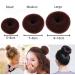 Donut Hair Node Set - Ring Style Dutt Maker Chignon Hair Donut Form - 3-Piece Hair Styling Tool for Women & Girls - Sizes L M S - Brown - Buy Online on GoSupps.com