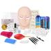 Updated Version 154pcs Eyelashes Extension Practice Exercise Set, Professional Flat Mannequin Head False Eyelash Grafting Training Tool Kit for Makeup Practice Eye Lashes Graft