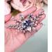 Bridal Sapphire Crystal Hair Comb Pearl Blue Crystal Leaf Marquise Hair Piece Prom Party Festival Wedding Hair Accessories for Women and Girls (Silver) Snap Clips - Buy Online on GoSupps.com