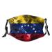Flag of Venezuela with Smoke On Black Background Cotton Washable Nose Wired Face Cover Filter Pocket Wide Cover with Filter