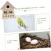 Exceart Unpainted Wooden Birdhouse Set - 3 Decorative Bird Cages (14x13cm) | Bulk Bird Nest Accessories for Garden - Buy Online on GoSupps.com
